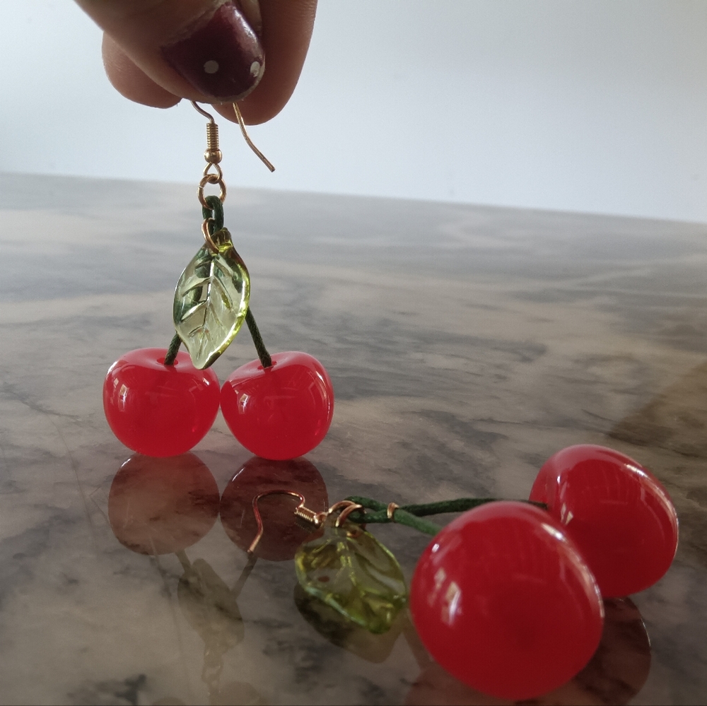 Glass Cherry earrings